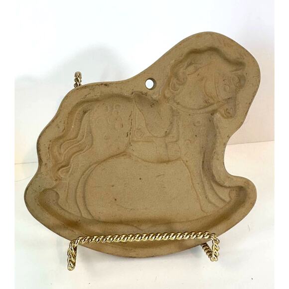 Vintage Cookie Mold Rocking Horse, Baking Stone, Brown Bag Cookie Art 1986 - Picture 2 of 11